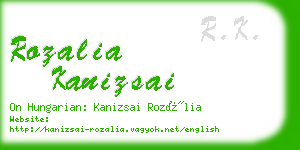 rozalia kanizsai business card